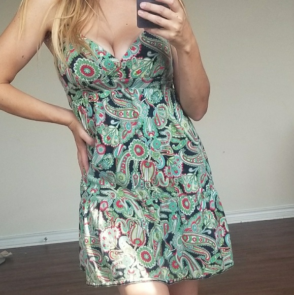 LOFT paisley green dress - Picture 2 of 8